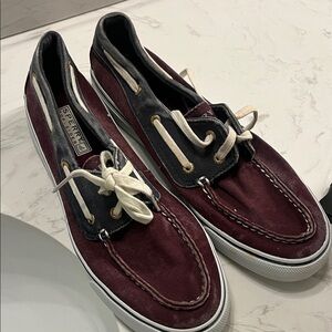 Sperry Women's Burgundy and Charcoal Sneakers